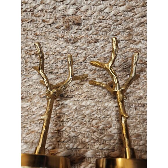 Vintage Gold Tree Branch Jewelry Display Key Holders Home Decor Shabby Chic Boho - Picture 4 of 12